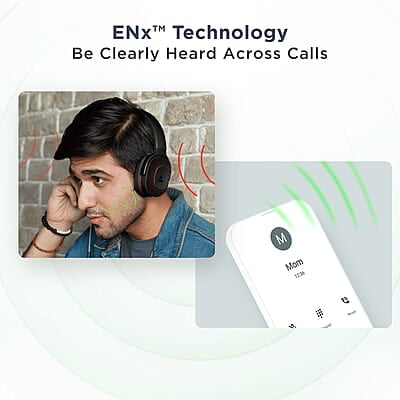 boAt Rockerz 425 Bluetooth Wireless Over Ear Headphones with Mic Signature Sound, Beast Mode for Gaming, Enx Tech, ASAP Charge, 25H Playtime, Bluetooth V5.2