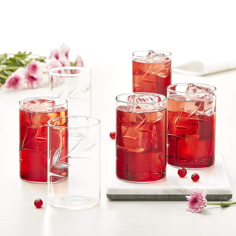 Borosil 295 ml Set of 6 pcs Creeper Vision Transparent Drinking Glass | Borosilicate Glass Tumblers for Water, Cold Drinks, Juice| Flame Proof, Microwave & Dishwasher Safe | for Daily use & Gifting