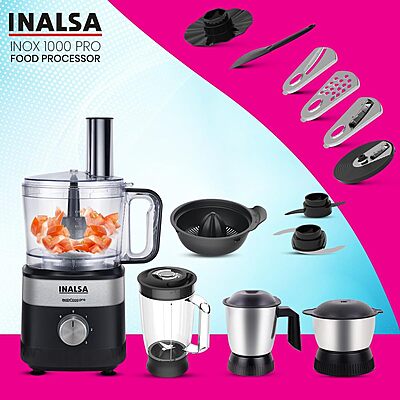 INALSA Food Processor For Kitchen With Mixer Grinder Juicer