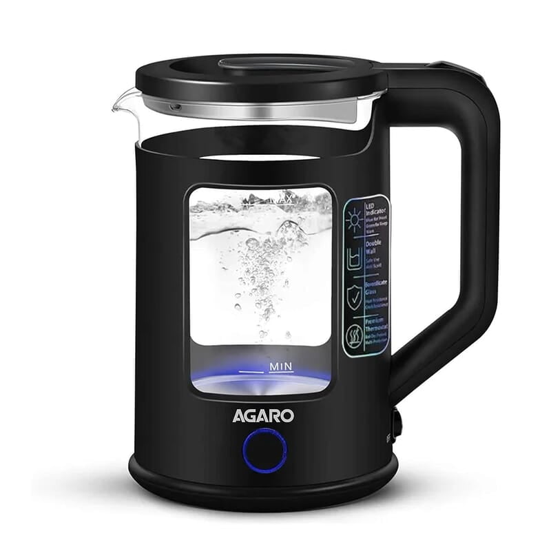 AGARO Galaxy Electric Kettle with Keep Warm Function, BPA Free PP Plastic & Glass body AGARO Galaxy Electric Kettle with Keep Warm Function, BPA Free PP Plastic & Glass body
