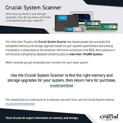 OpenBox Crucial RAM 8GB DDR4 3200MHz CL22 (or 2933MHz or 2666MHz) Laptop Memory CT8G4SFRA32A OpenBox Crucial RAM 8GB DDR4 3200MHz CL22 (or 2933MHz or 2666MHz) Laptop Memory CT8G4SFRA32A