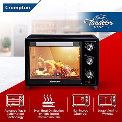 Crompton Tandoori Magic 35 Ltr Oven Toaster Grill (OTG) with Motorissed Rotisserie & Convection