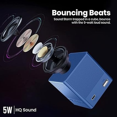 Portronics Bounce 2 5W Portable Bluetooth Speaker with in-Built FM Radio, Type C Charging Port with 5 Hrs Playback(Blue) Portronics Bounce 2 5W Portable Bluetooth Speaker with in-Built FM Radio, Type C Charging Port with 5 Hrs Playback(Blue)