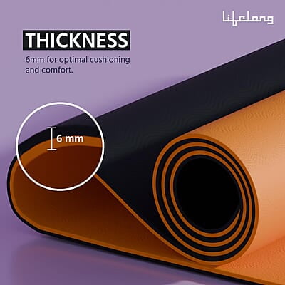 Lifelong Dual Color TPE Material Yoga Mat for Women & Men 6mm Anti-Slip Yoga Mat for Gym Workout Exercise Mat Lifelong Dual Color TPE Material Yoga Mat for Women & Men 6mm Anti-Slip Yoga Mat for Gym Workout Exercise Mat