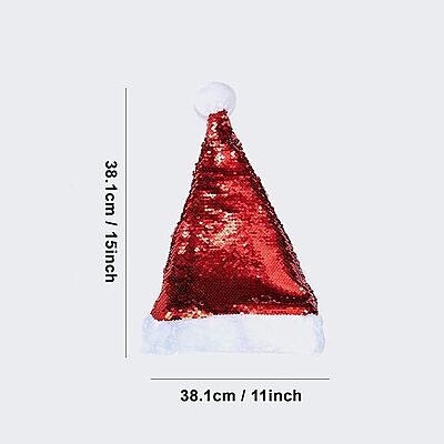 Santa Claus Sparkle Caps (Red, 38 Cm X 38 Cm)