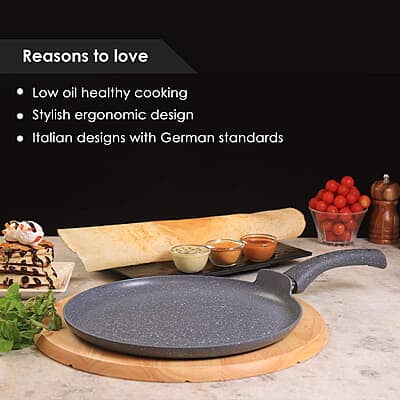 Wonderchef Granite 28cm Non-Stick Dosa Tawa 3.5mm Virgin Aluminium