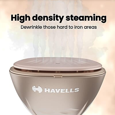 Havells Elegance Hand Held Garment Steamer 1200 Watts - Ergonomic Design,150Ml Tank Capacity