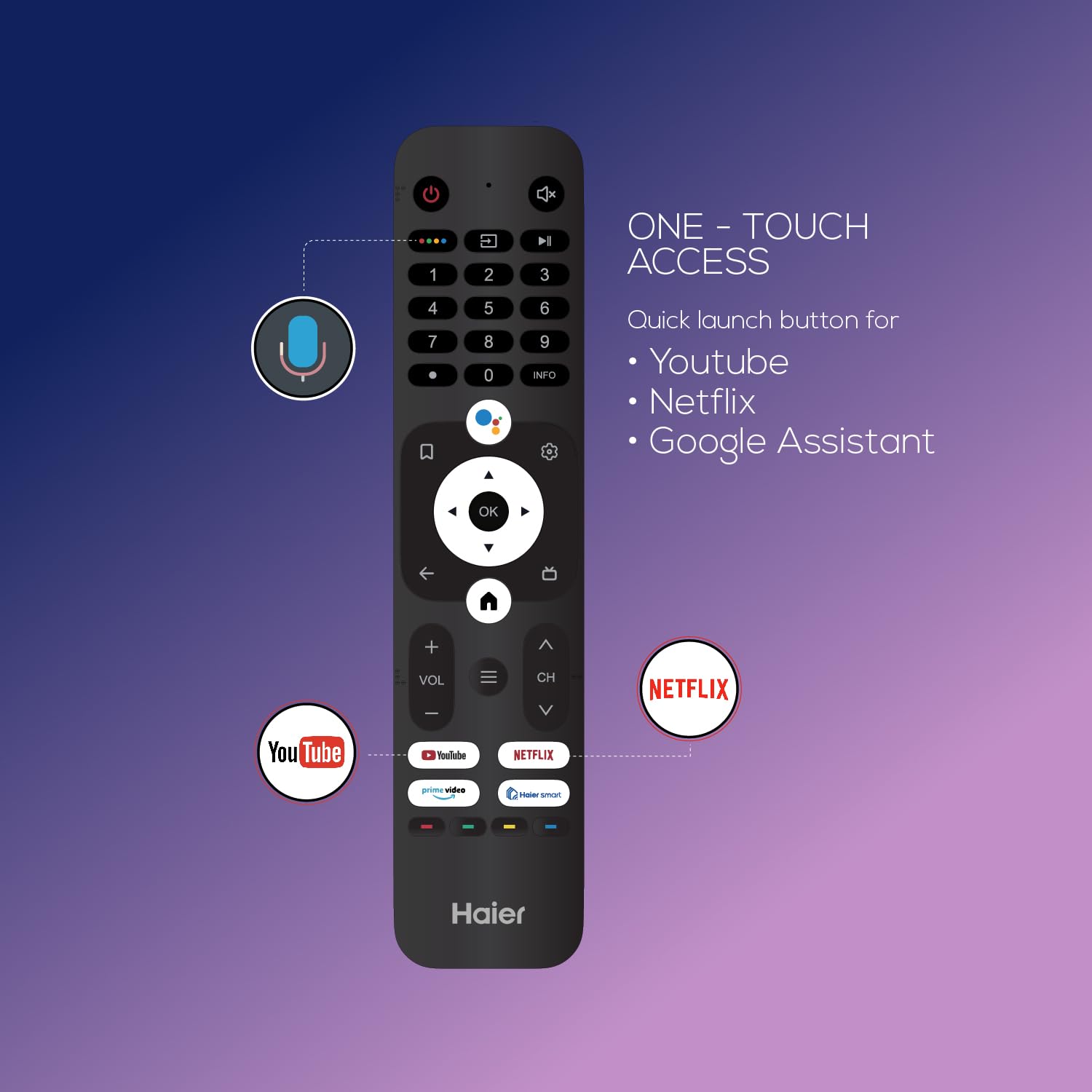 Haier 140 cm (55 inches) 4K Ultra HD Smart LED Google TV L55FG Haier 140 cm (55 inches) 4K Ultra HD Smart LED Google TV L55FG