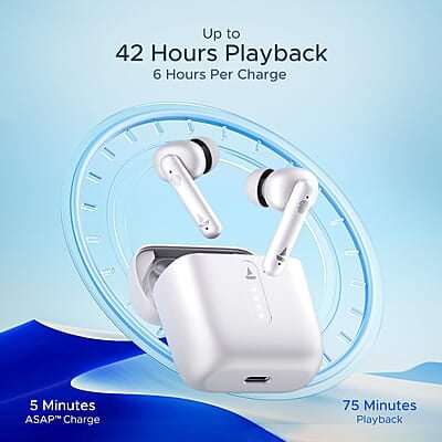 boAt Airdopes 141 Bluetooth Truly Wireless in Ear Ear Buds w/ 45H Playtime,Low Latency Mode for Gaming, ENx Tech, IWP, IPX4 Water Resistance, Smooth Touch Controls