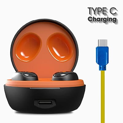 ZEBRONICS ZEB-SOUND BOMB 1 TWS Earbuds with BT5.0, Up to 12H Playback, Touch Controls, Voice Assistant, Splash Proof with Type C Portable Charging Case