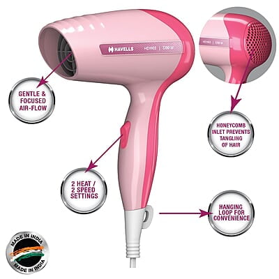 Havells 1200W Powerful Hair Dryer  Heat Settings (Hot/Warm) Heat Balance Technology
