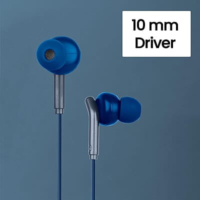 Zebronics Zeb-Bro in Ear Wired Earphones with Mic, 3.5mm Audio Jack, 10mm Drivers, Phone/Tablet Compatible