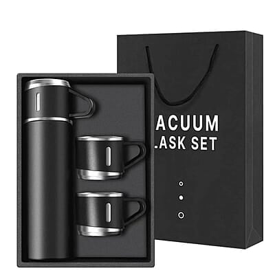 Vacuum Flask Gift Set with 3 Cup | Double Wall | Hot & Cold For Hours | 500 ML