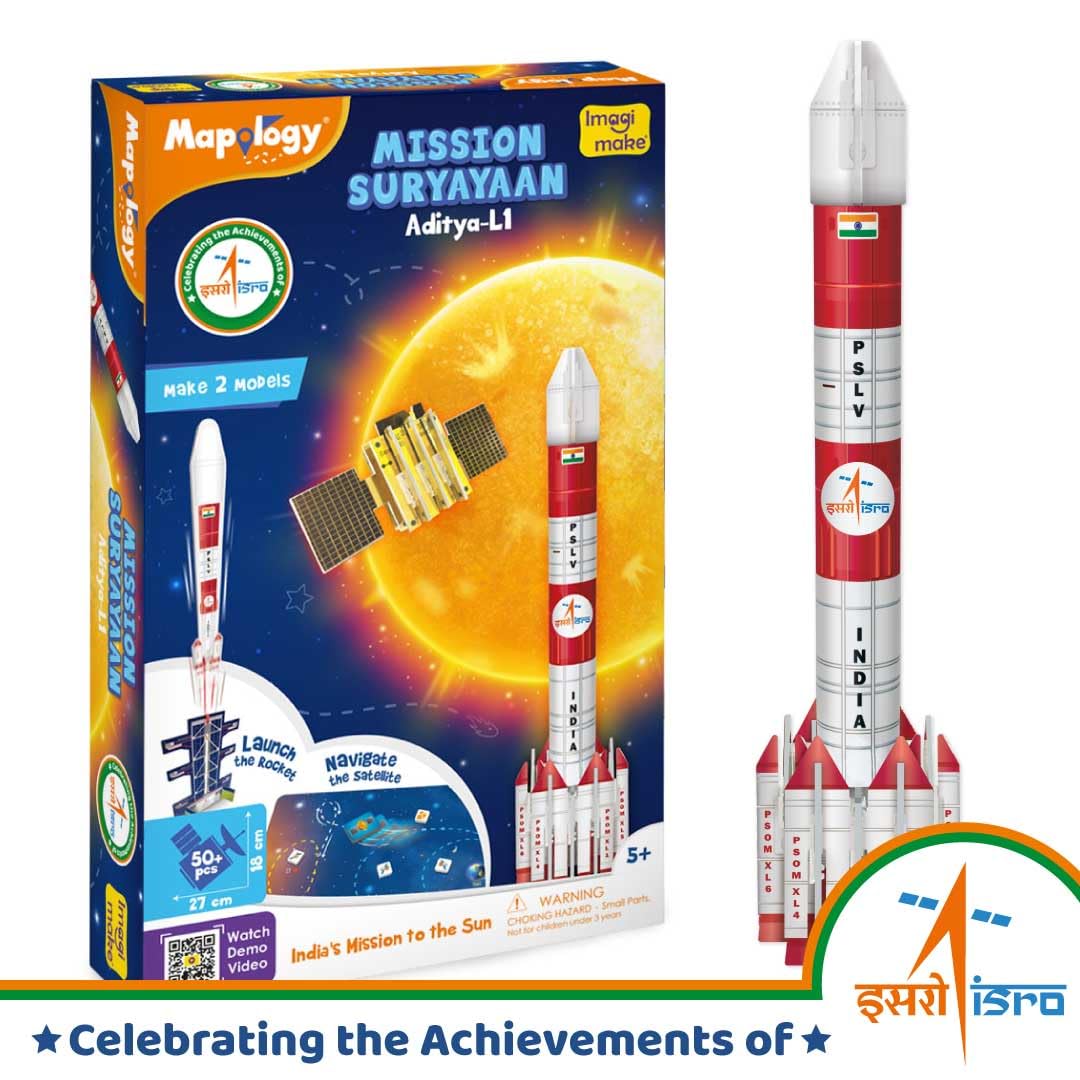 Mapology ISRO Space Toys: Mission Suryayaan Aditya L1 | Rocket Model & Satellite