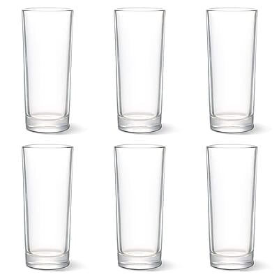 Treo by Milton Embassy Cool Glass Tumbler, Set of 6, 290 ml Each, Transparent |Serve Juices | Cold Drinks | Water | Cocktails | Mixed Drinks