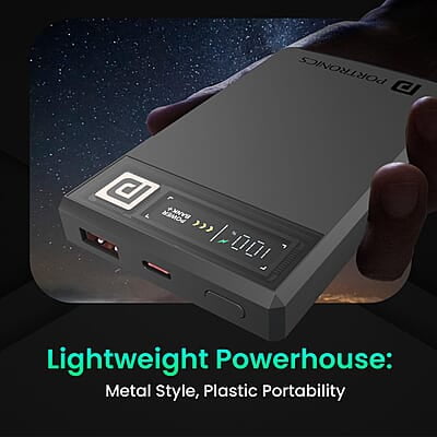 Portronics Luxcell MagClick 10k 10000 mAh 15W Magnetic Wireless Fast Charging Power Bank Premium Finish, 22.5 Wired Output