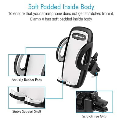 Portronics CLAMP X Car-Vent Mobile Holder 360 Degree Rotational, Strong Lock Mechanism