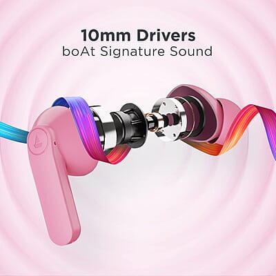boAt Airdopes 121 PRO Truly Wireless in Ear Ear Buds w/Quad Mic ENx, Low Latency Mode for Gaming, 50H Playtime, IWP, IPX4, Battery Indicator Screen