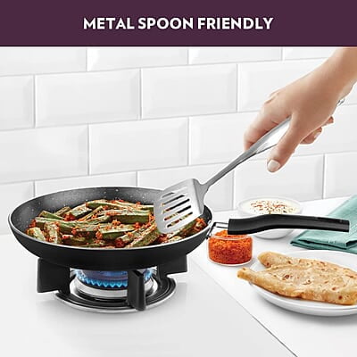 Borosil Granito Non-Stick Deep Fry Pan 2.5L, Induction Friendly, Granite Finish, PFOA-Free, 24 cm Diameter