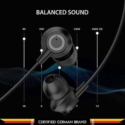 Blaupunkt EM10 in-Ear Wired Earphone with Mic and Deep Bass HD Sound Mobile Headset with Noise Isolation and with customised Extra Ear gels