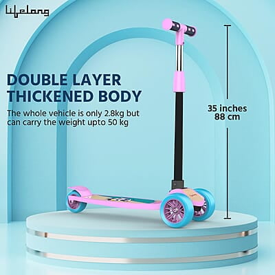 Lifelong LLKS03 Foldable Kick Skating Cycle Skate Scooter for Kids(Max User Weight: 50Kg)