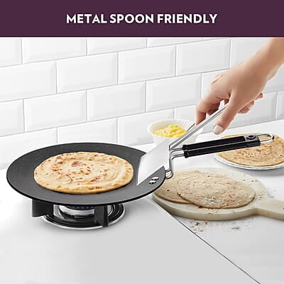 Borosil Granito Non-Stick Concave Tawa, Induction Friendly, Granite Finish, PFOA-Free, 28 cm Diameter, Black