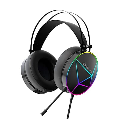 ZEBRONICS Zeb-Blitz USB Gaming Wired On Ear Headphones with Mic with Dolby Atmos, RGB Led, Windows Software, Simulated 7.1 Surround Sound, 2.4 Meter Braided Cable Flexible Padded Ear Cushions