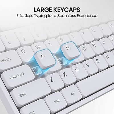 Portronics Ki-Pad 3 USB Wired Keyboard with Large Keycaps, Noise-Free Typing, Fn Multimedia Hotkeys, Full-Size Layout with Num Pad, Ergonomic Design, 1.5m USB Cable