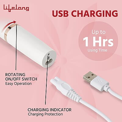 Lifelong Rechargeable Trimmer for Women 4 in 1 Women Trimmer, Bikini Trimmer for Women, 60 Minutes Runtime