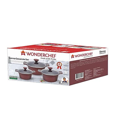 Wonderchef Sienna Aluminium Casserole Set, 3-Pieces Wonderchef Sienna Aluminium Casserole Set, 3-Pieces