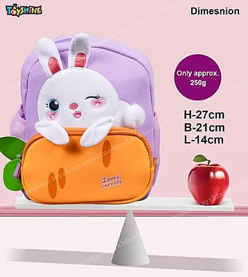 12" Cute Bunny Face Backpack for Kids Girls Boys Toddler Backpack Preschool Nursery