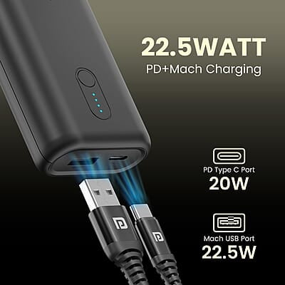 Portronics Power Pod 10K Advanced 10000 mAh Smallest Power Bank with 22.5W Max Output