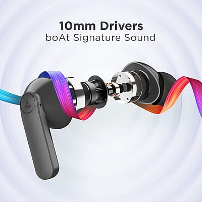 boAt Airdopes 121 PRO Truly Wireless in Ear Ear Buds w/Quad Mic ENx, Low Latency Mode for Gaming, 50H Playtime, IWP, IPX4, Battery Indicator Screen