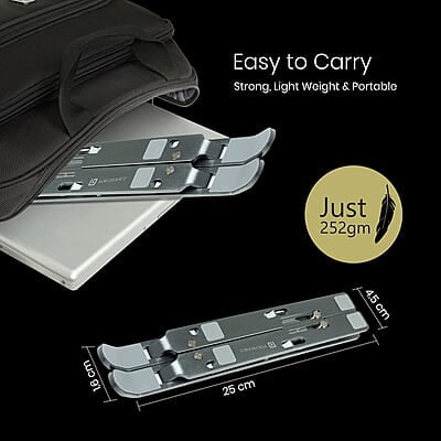 Portronics My Buddy K2 Portable Laptop stand with 7 Adjustable Level, Ergonomic Design, Multifunctional for All Laptops