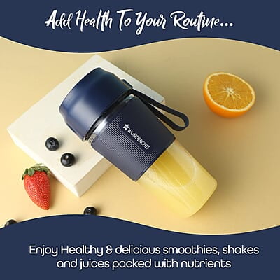 Wonderchef Nutri-Cup Portable Blender USB Charging 300ml Blue  Rechargeable Blender