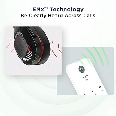 boAt Rockerz 425 Bluetooth Wireless On Ear Headphones Signature Sound, ENx Tech, ASAP Charge, 25H Playtime, Bluetooth V5.2, Dual Pairing with Mic