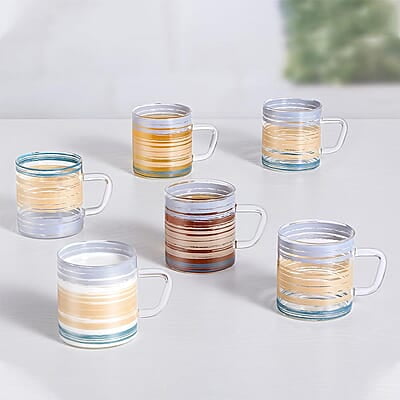 Borosil Vision Glance Tea n Coffee Classic Mug Set of 6 Pcs 210 ml | Borosillicate Glass, Microwave Safe, Scratch Resistance, Lightweight | for Chai, Green Tea, Milk Borosil Vision Glance Tea n Coffee Classic Mug Set of 6 Pcs 210 ml | Borosillicate Glass, Microwave Safe, Scratch Resistance, Lightweight | for Chai, Green Tea, Milk
