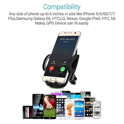 Portronics CLAMP X Car-Vent Mobile Holder 360 Degree Rotational, Strong Lock Mechanism