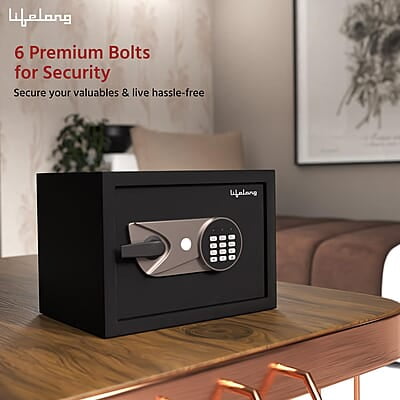 Lifelong Locker For Home&Office 34L-Digital Safe Locker For Security With 5Mm Sturdy Metal Door