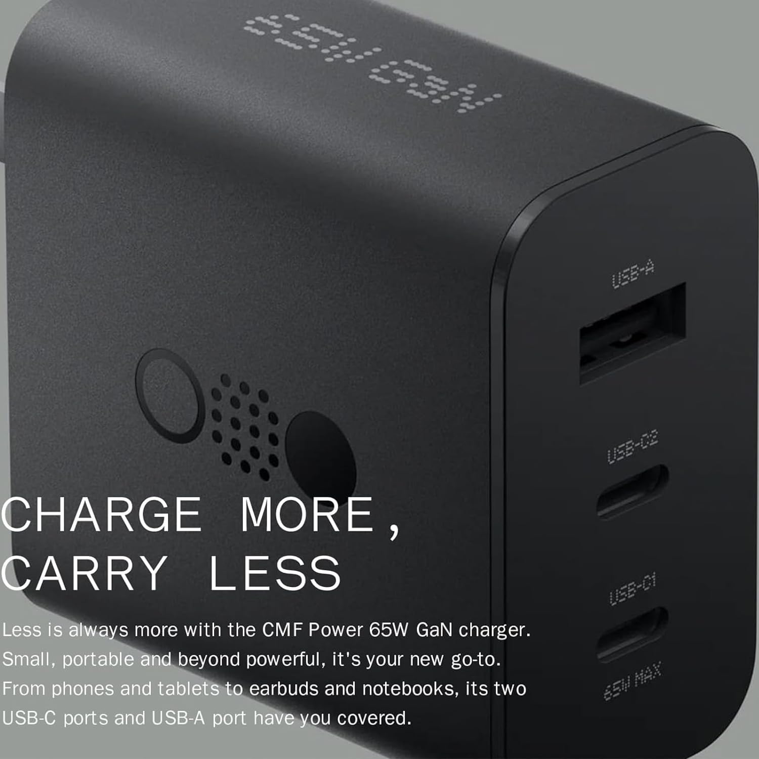 CMF by Nothing 65W Gan Charger , 3-in-1 Type C Fast Charging Wall Adapter, USB C Charger for Nothing Phone 2a/Phone 2/Phone1, Support Other Type-C Devices, Laptop Charge Adapter CMF by Nothing 65W Gan Charger , 3-in-1 Type C Fast Charging Wall Adapter, USB C Charger for Nothing Phone 2a/Phone 2/Phone1, Support Other Type-C Devices, Laptop Charge Adapter