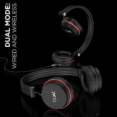 boAt Rockerz 410 Bluetooth Over Ear Headphone with Super Extra Bass, Up to 8H Playtime, Dual Connectivity Modes, Foldable Earcups and Lightweight Design