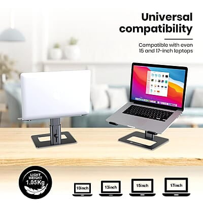 Portronics My Buddy K5 Portable Laptop Stand with Aluminium Frame, Adjustable Height, Compatible with all Laptops