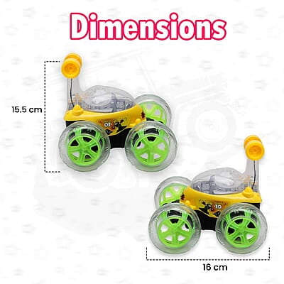 Rotating&Rolling Rechargeable Big Stunt Racing Car Toy with USB Charging Cable&Remote Control|Power Source:Lithium Rechargeable Battery for Car...