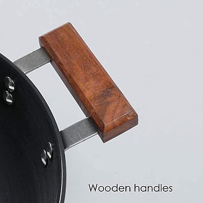 Wonderchef Ebony Aluminium Hard Anodized Deep Kadhai/Kadai with Lid - 24 cm, 3 Litre Wonderchef Ebony Aluminium Hard Anodized Deep Kadhai/Kadai with Lid - 24 cm, 3 Litre