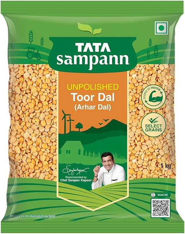 Tata Sampann Toor Dal/Arhar Dal, 1 kg (2 packs of 500 g each) Tata Sampann Toor Dal/Arhar Dal, 1 kg (2 packs of 500 g each)