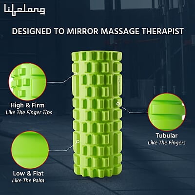 Lifelong Foam Roller for Exercise Gym- Deep Tissue Body Massage Roller for Back Pain, Neck & Knee Pain Relief