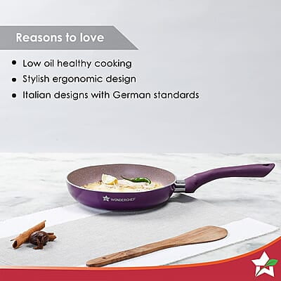 Wonderchef Royal Velvet Non-Stick Fry Pan with Induction Bottom 3 mm thick 20cm 1.2 litres Wonderchef Royal Velvet Non-Stick Fry Pan with Induction Bottom 3 mm thick 20cm 1.2 litres