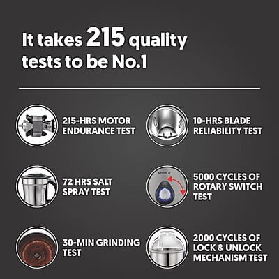 Preethi Steel Supreme MG-208 mixer grinder, 750 watt (Silver/ Black), 4 jars - Super Extractor juicer Jar, Vega W5