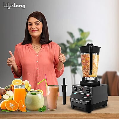 Lifelong Professional Blender/Grinder/Mixer, 2000 watts, 2 Litres BPA Free Jar, Commercial Heavy Duty Blender, High Power & Speed Blender