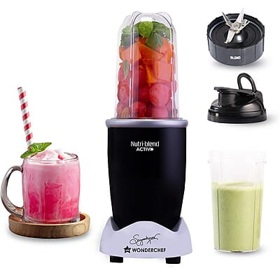 Wonderchef Nutri-blend Activ Mixer Grinder Blender, Smoothie Maker, 500W 22000 RPM 100% Full Copper Motor, 2 Unbreakable Jars